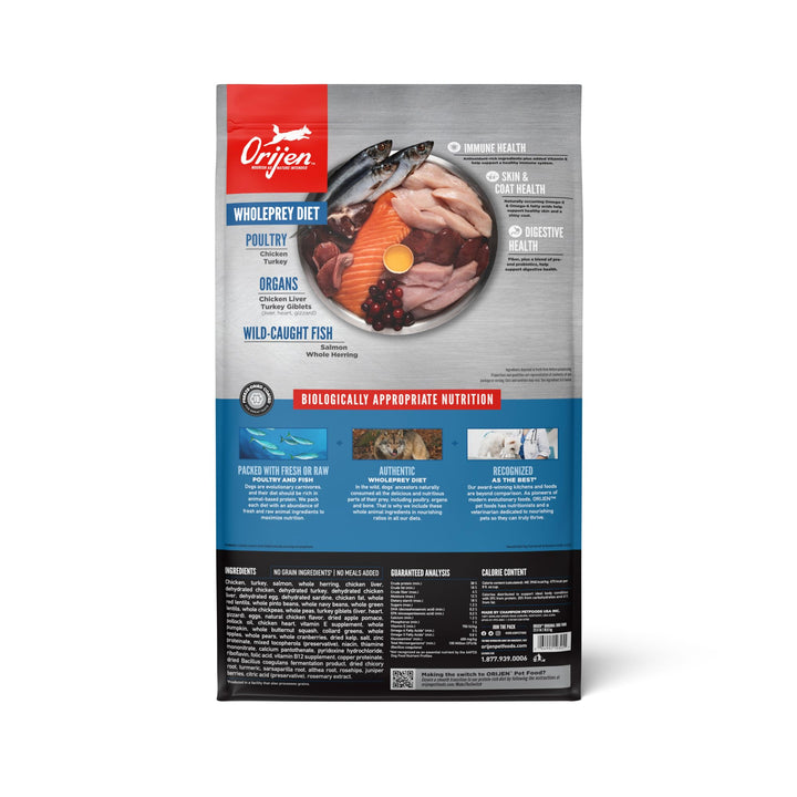 ORIJEN Grain Free WHOLEPREY Dry Dog Food Original Recipe 23.5lb Bag