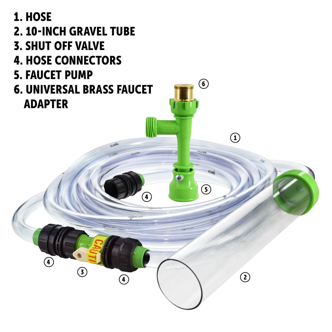 Python No Spill Clean and Fill Aquarium Maintenance System, Gravel Cleaner and Water Changer, 25 Foot