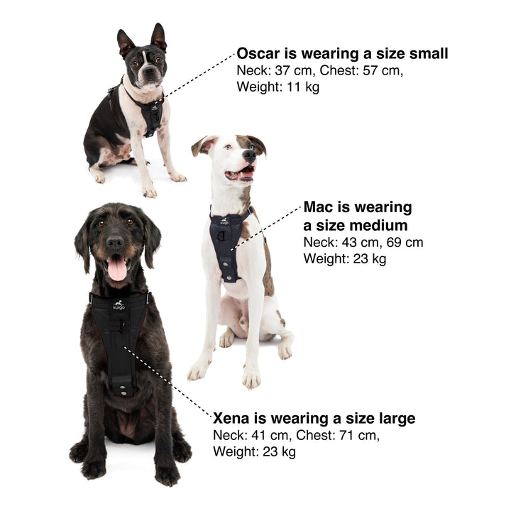 Kurgo Enhanced Strength Tru-Fit Smart Harness, Black, Large