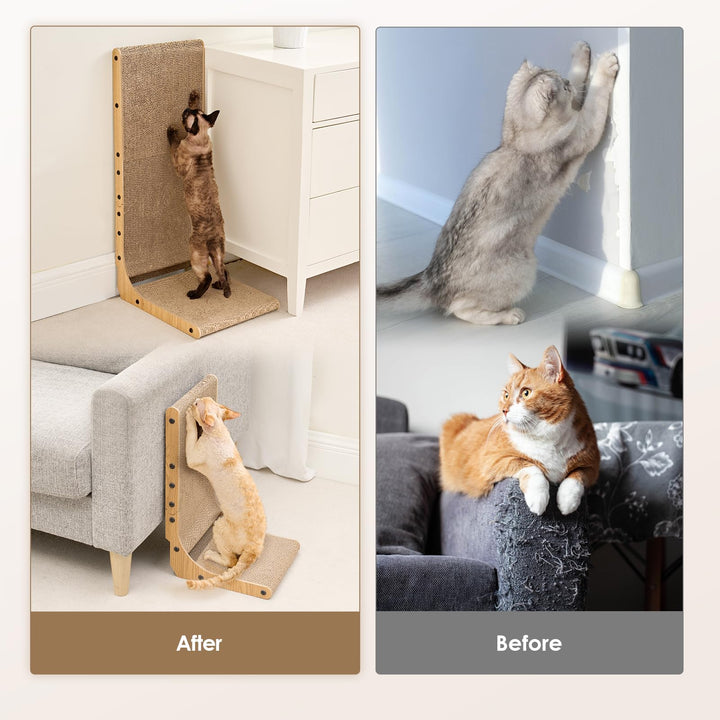 EHEYCIGA Cardboard Cat Scratcher for Indoor Cats, 32 Inch, Brown