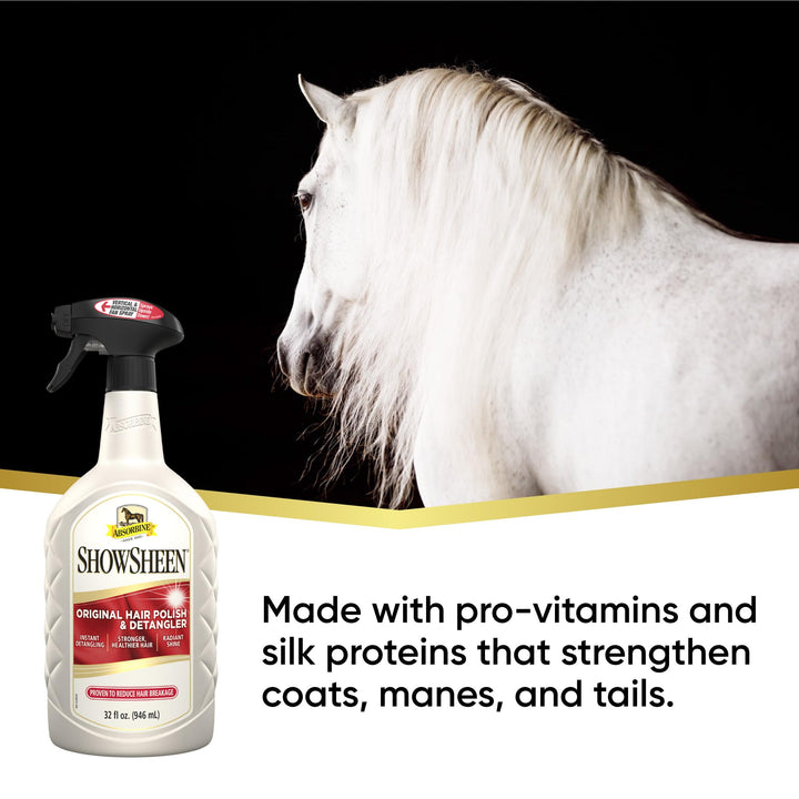 Absorbine ShowSheen Hair Polish &amp; Detangler, 32 fl oz Quart Spray Bottle