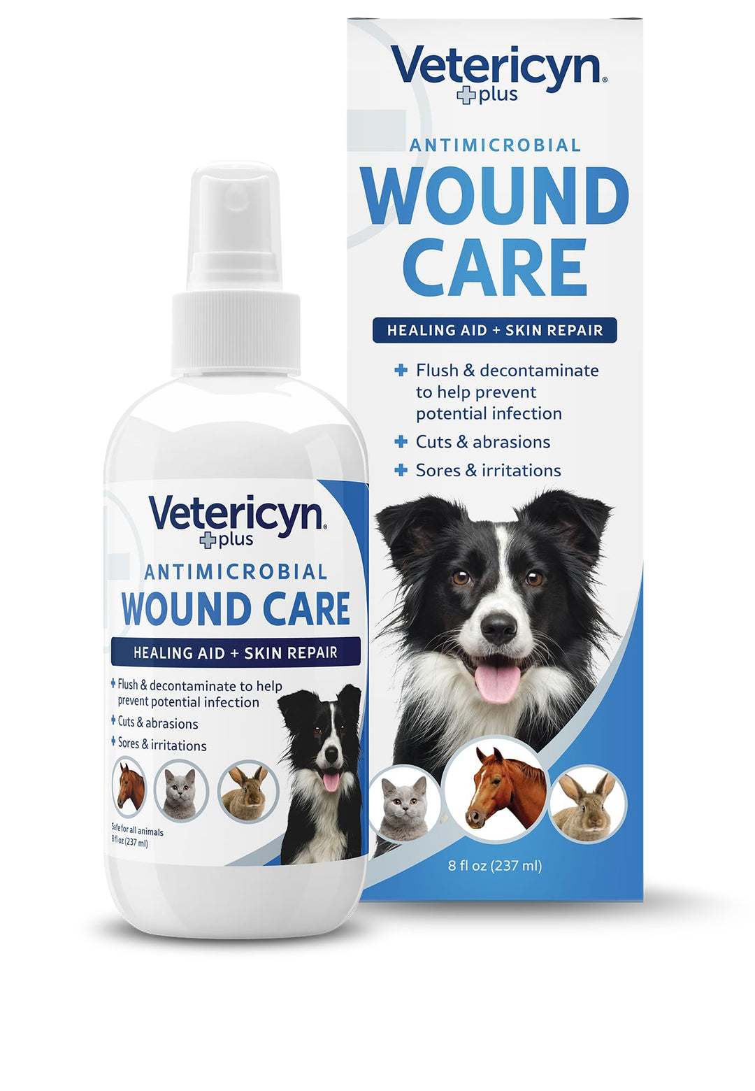 Vetericyn Plus Dog Wound Care Spray, Lick-Safe Wound &amp; Skin Care, 8 oz