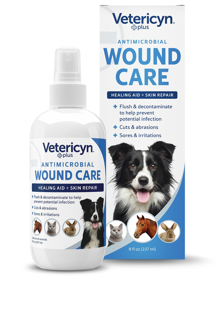Vetericyn Plus Dog Wound Care Spray, Lick-Safe Wound &amp; Skin Care, 8 oz