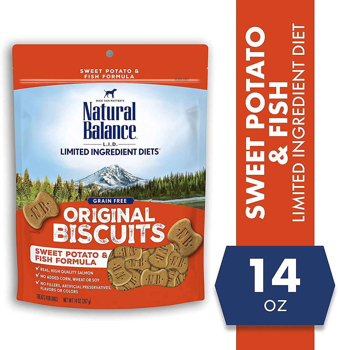 Natural Balance L.I.T. Sweet Potato and Fish Formula Dog Treats for Dogs - 3-Pack, 14oz