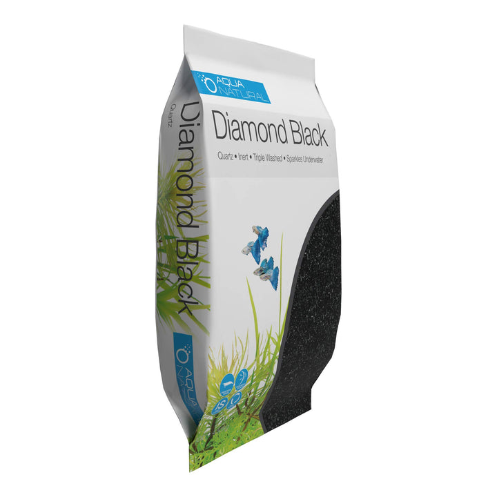 Aqua Natural Aquarium Substrate, Diamond Black Fine Gravel, 10lb