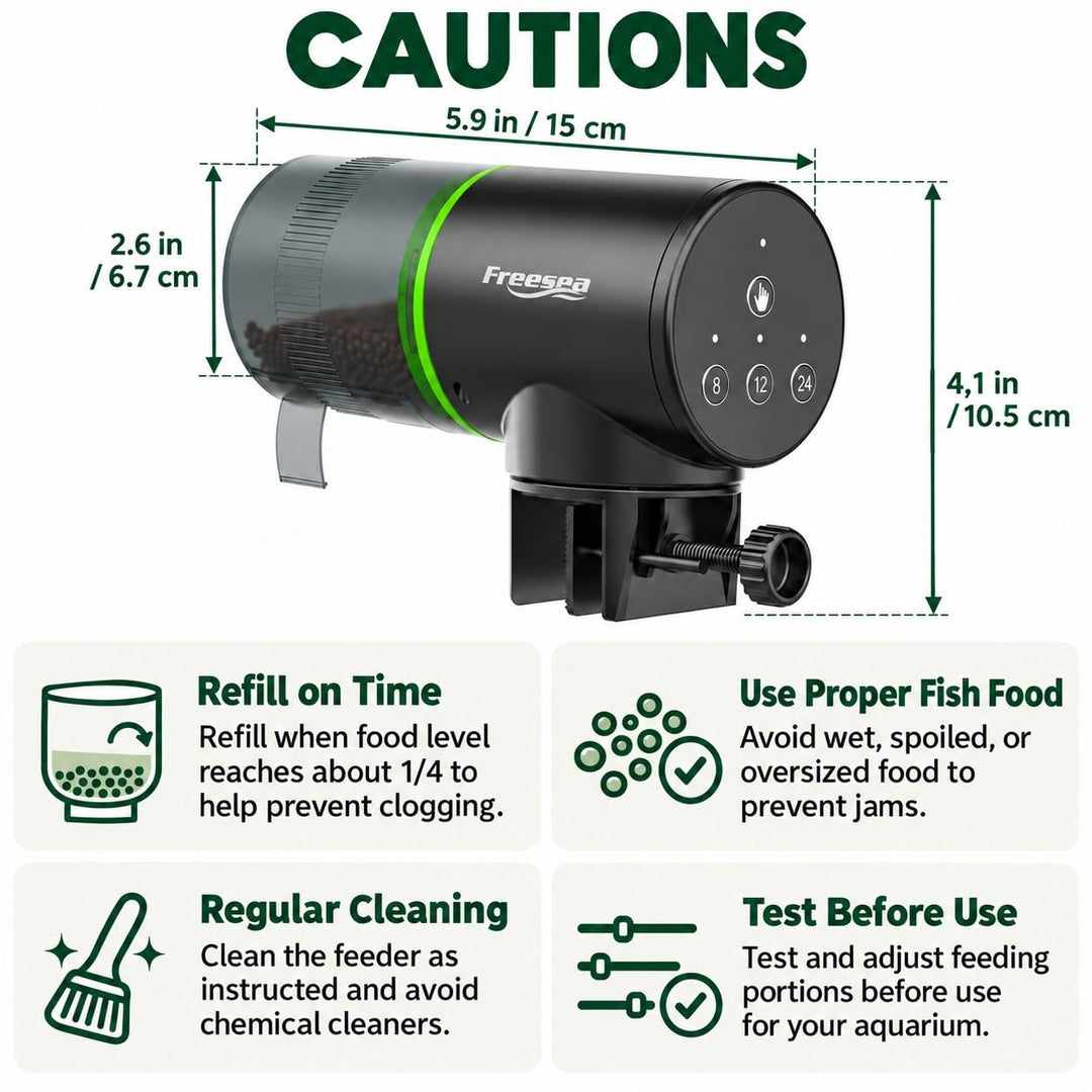 Freesea Automatic Fish Feeder for Aquarium: One-Touch Easy Setup &amp; 3 Timers