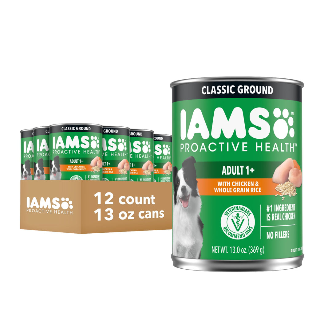 IAMS Proactive Health Ground Wet Dog Food, Chicken, 13 oz, 12 Pack