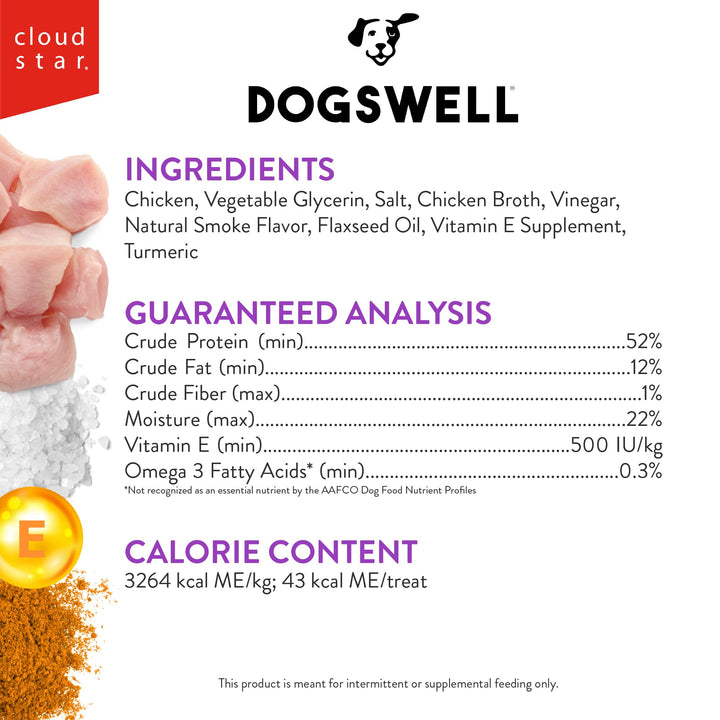 DOGSWELL Immune System Jerky Dog Treats, Chicken Breast, 24 oz Bag