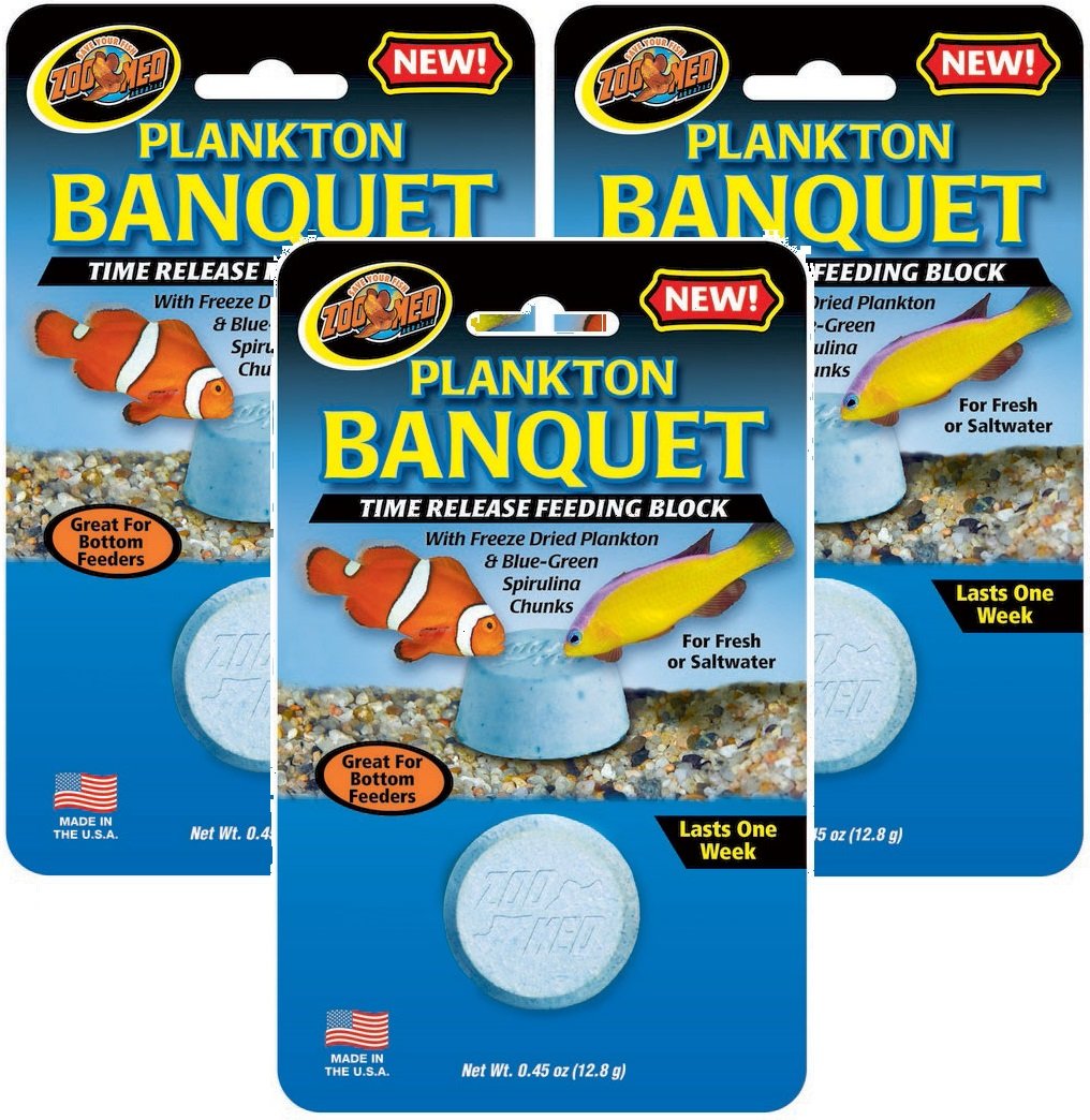 Zoo Med 3 Pack of Plankton Banquet Time Release Feeding Blocks