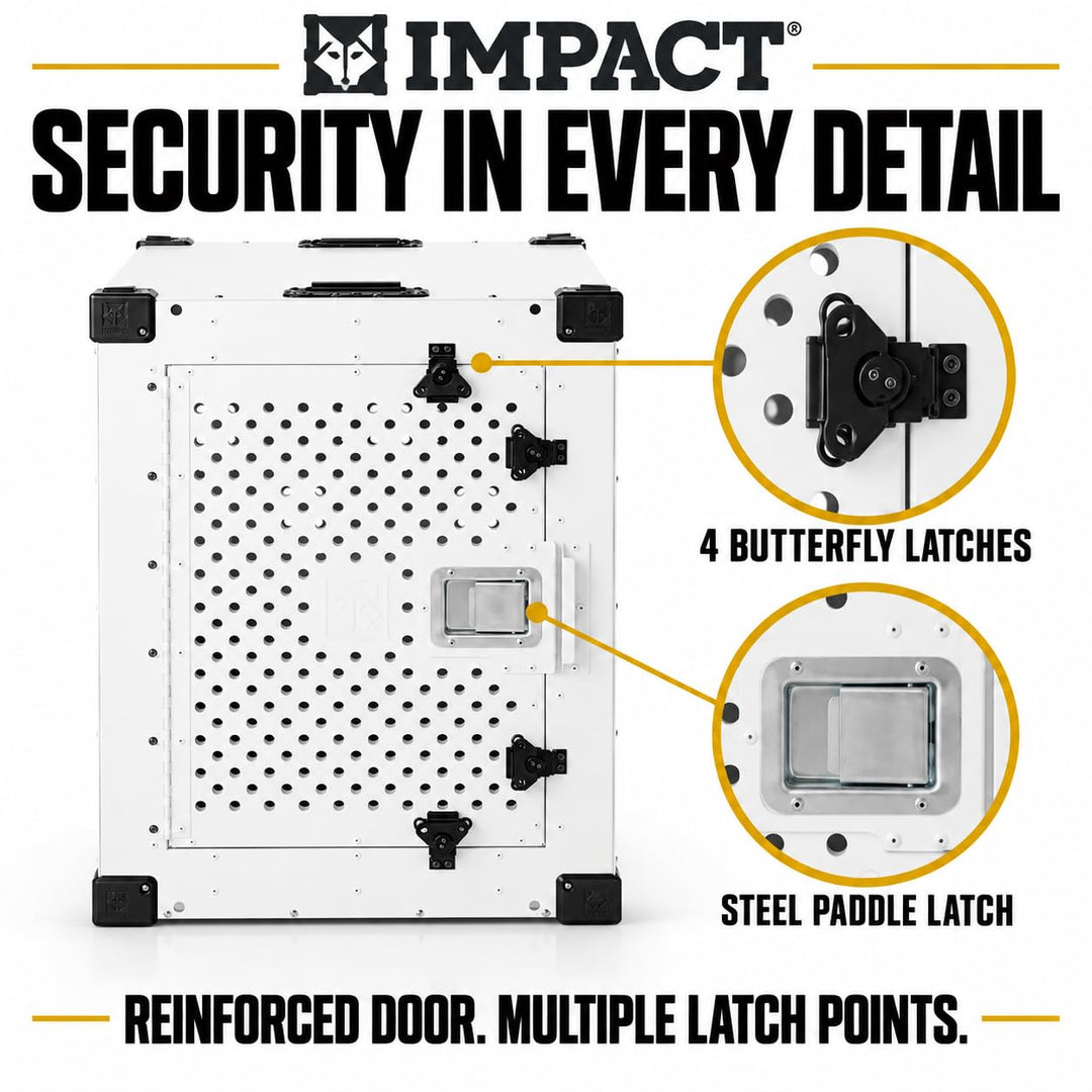 Impact High Anxiety Dog Crate - Escape Proof Kennel (White, 30")