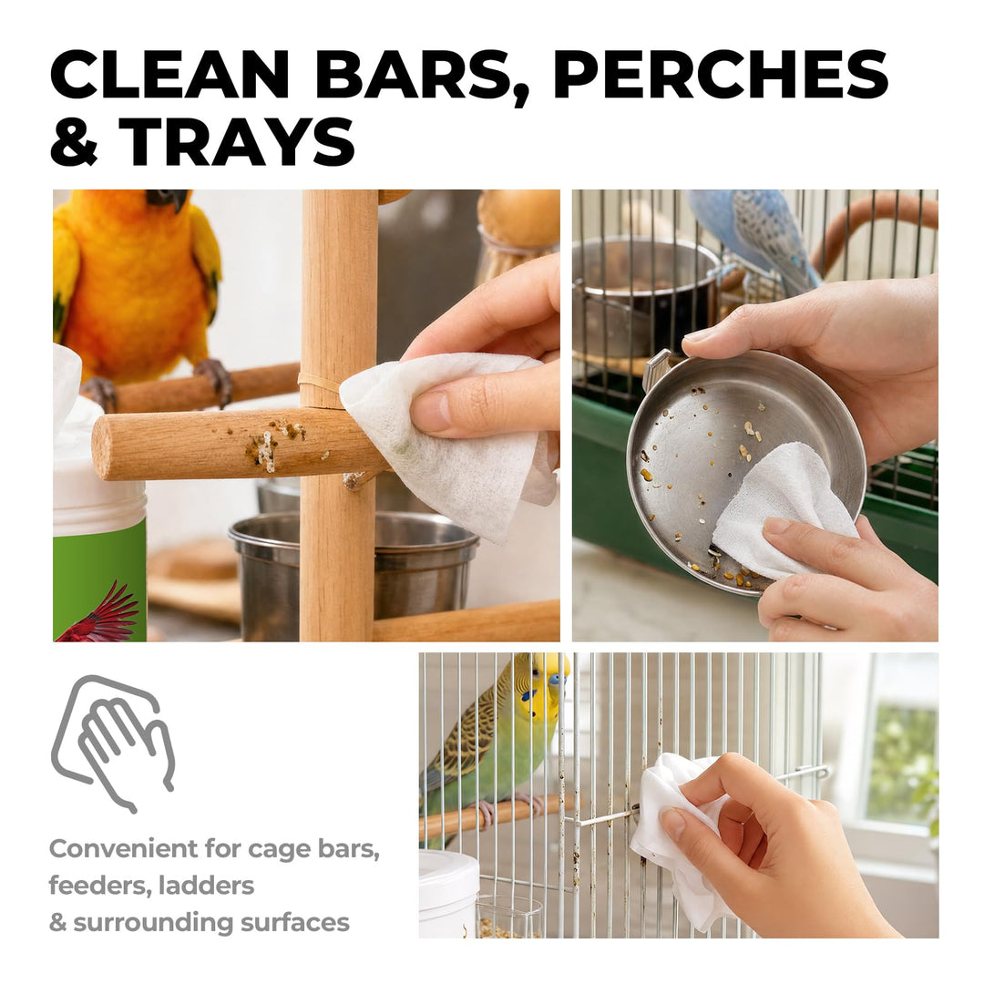 Utadaho Bird Cage Cleaning Wipes, Unscented Wipes for Parrots &amp; Pet Birds
