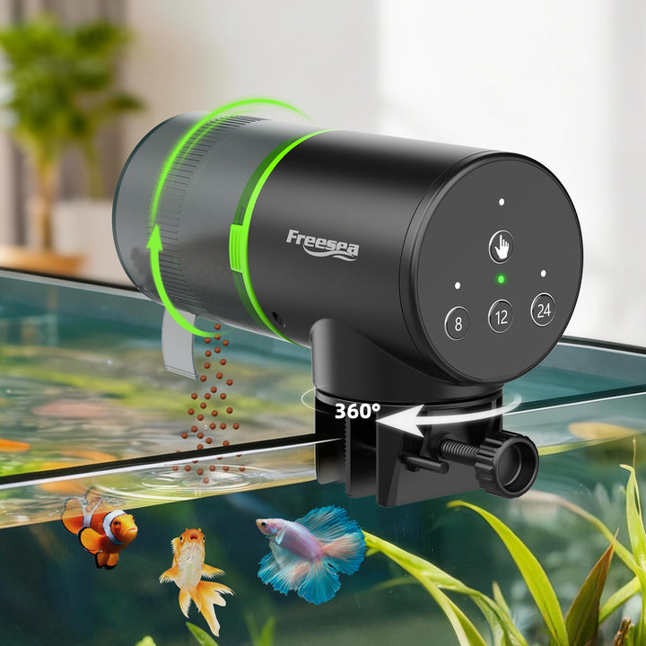 Freesea Automatic Fish Feeder for Aquarium: One-Touch Easy Setup &amp; 3 Timers