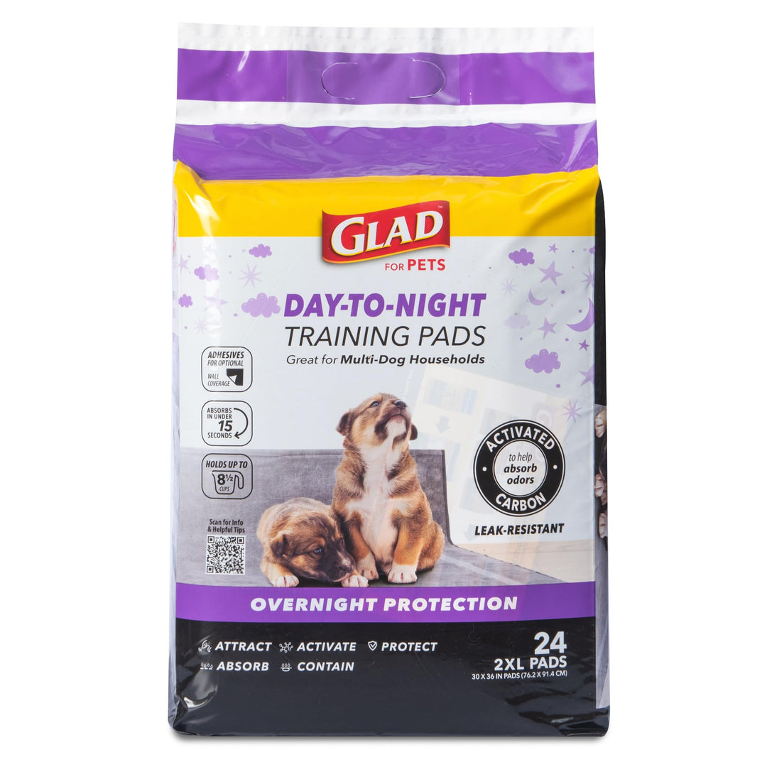 Glad for Pets Giant Activated Carbon Training Pads, 30 x 36 In, 24 Ct, 6-Pk