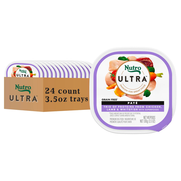 Nutro Ultra Pate Wet Dog Food, Chicken, Lamb &amp; Whitefish, 3.5 oz, 24 Count