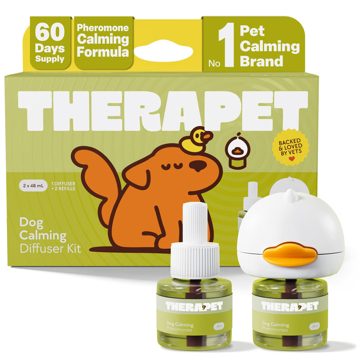 TheraPetMD 60-Day Dog Calming Diffuser Kit - Dog Pheromone Diffuser for Stress, Destructive Behavior, Pee Accidents, Separation Anxiety, Barking, Aggression &amp; Chewing - 60-Day Refills Included