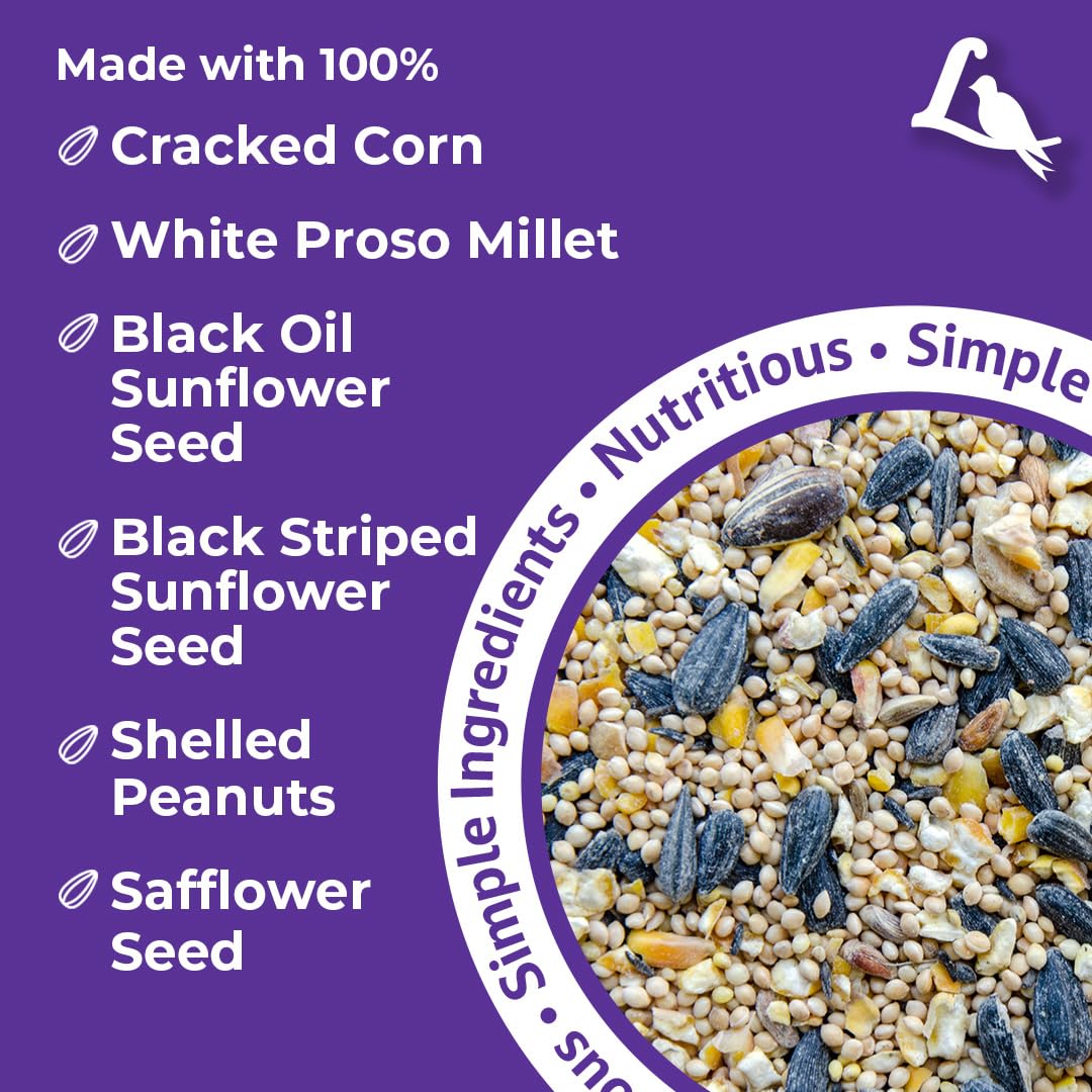 Lyric Wild Bird Mix - Includes Corn, Nuts, and Wild Bird Seed for Outside Feeders, Attracts Doves, Jays and Many More, 40 lb Bag