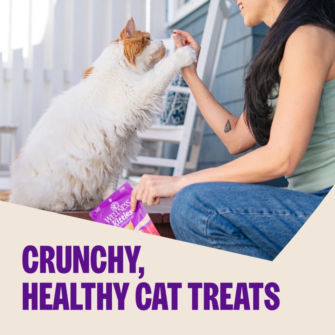 Wellness Kittles Crunchy Cat Treats, All Lifestages, Kitten to Senior, Natural, Grain Free, Chicken and Cranberry Flavor, 2 oz Bag