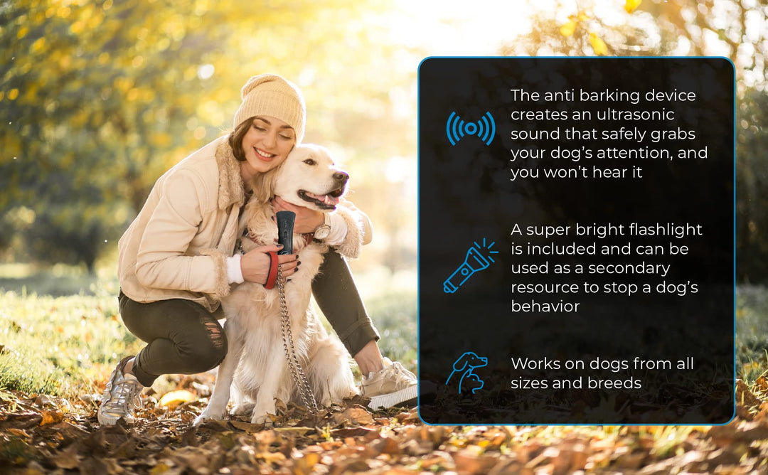 Bark Begone Ultrasonic Dog Bark Deterrent &amp; Behavior Corrector - Stop Barking, Jumping, Aggression Without Yelling -Just Point &amp; Press! Backed by Kevin Harrington from Shark Tank (Bark Begone Classic)