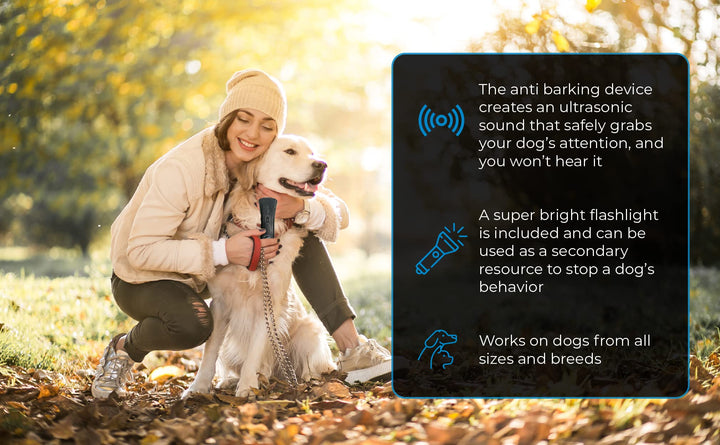 Bark Begone Ultrasonic Dog Bark Deterrent &amp; Behavior Corrector - Stop Barking, Jumping, Aggression Without Yelling -Just Point &amp; Press! Backed by Kevin Harrington from Shark Tank (Bark Begone Classic)