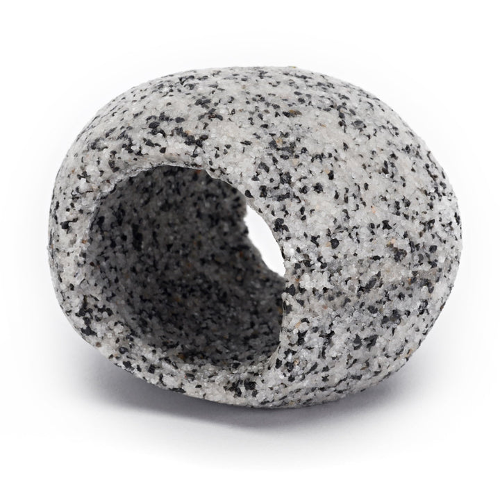 Penn-Plax Deco-Replicas Granite Aquarium Ornament &amp; Hideaway – Realistic Stone Appearance – Safe for Freshwater and Saltwater Tanks – Small Size, White (RR1071)