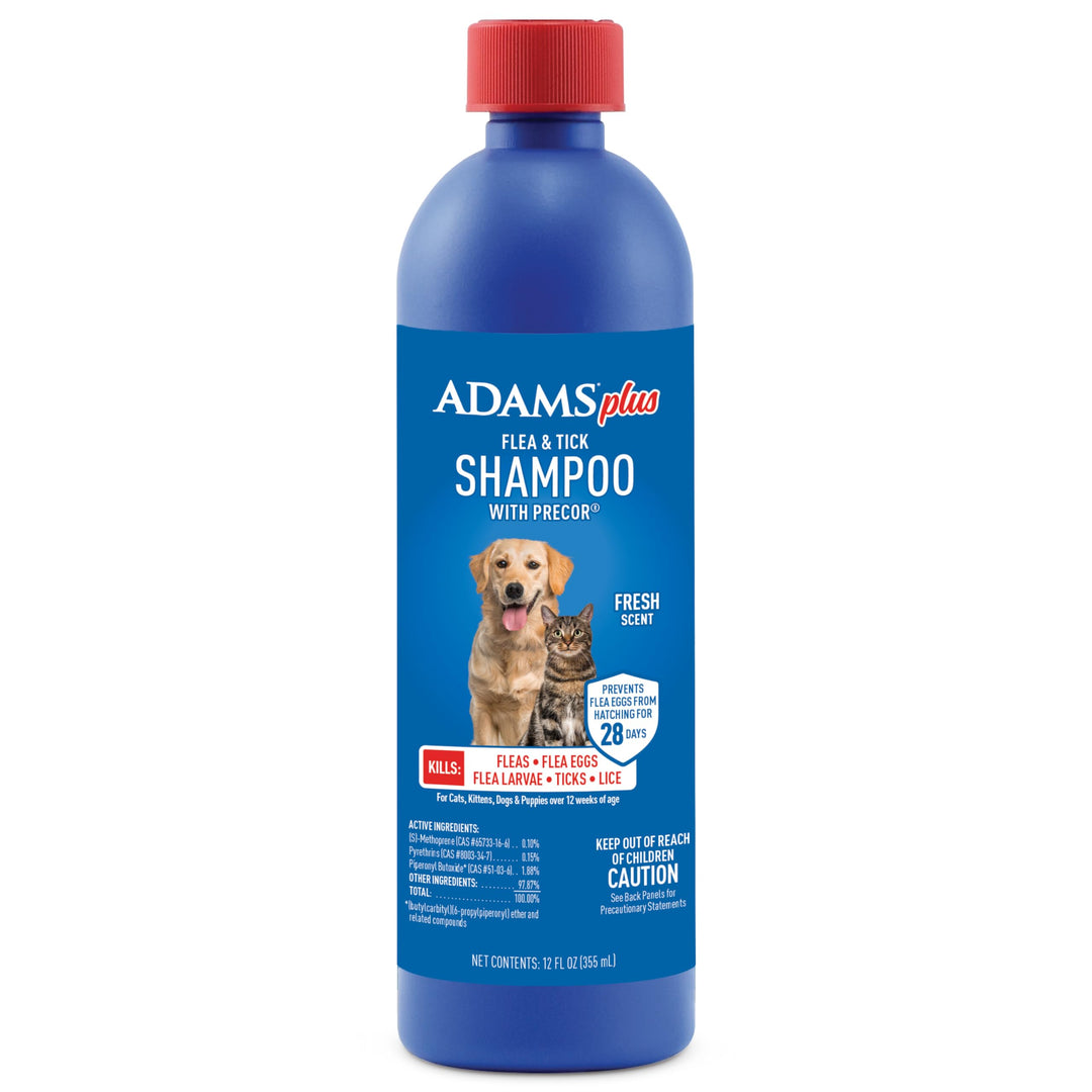 ADAMS Plus Flea &amp; Tick Shampoo with Precor for Dogs &amp; Cats, 12 oz