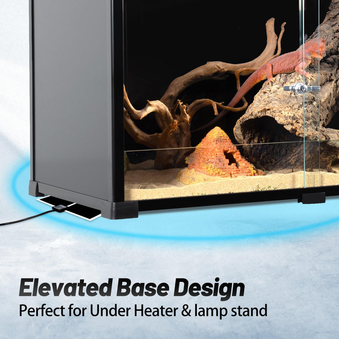 REPTI ZOO 50 Gallon Reptile Tank, 36" X 18" X 18" Reptile Terrarium, Black-Tinted ECO Glass Enclosure with Sliding Door &amp; Mesh Top, Secure &amp; Low-Stress Habitat for Bearded Dragon, Gecko, Snake, Lizard