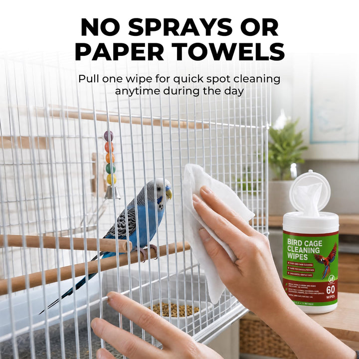 Utadaho Bird Cage Cleaning Wipes, Unscented Wipes for Parrots &amp; Pet Birds