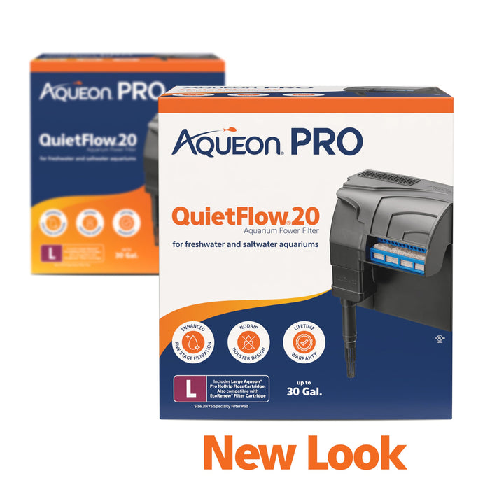 Aqueon QuietFlow 10 LED PRO Aquarium Fish Tank Power Filter For Up to 20 Gallon Aquariums