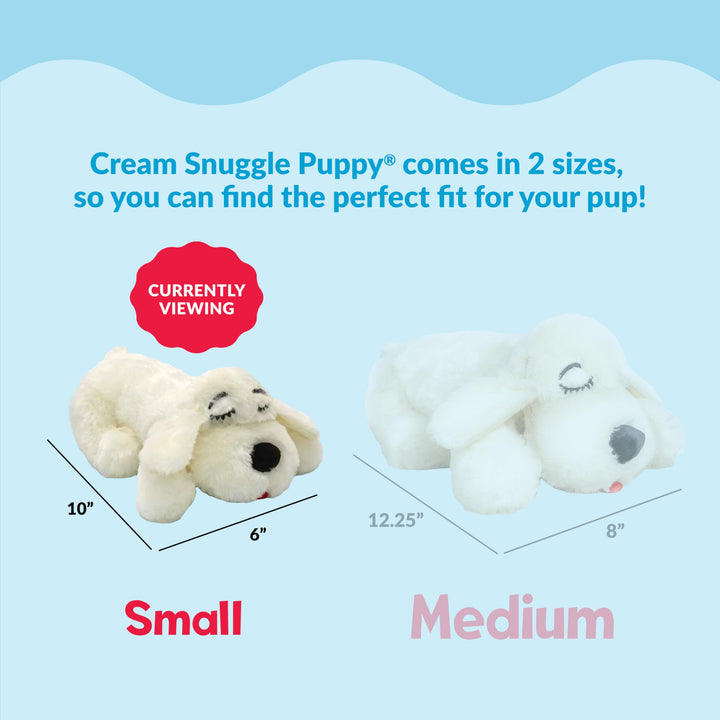 Snuggle Puppy Junior Heartbeat Toy, Calming Comfort, Small Breeds - Cream
