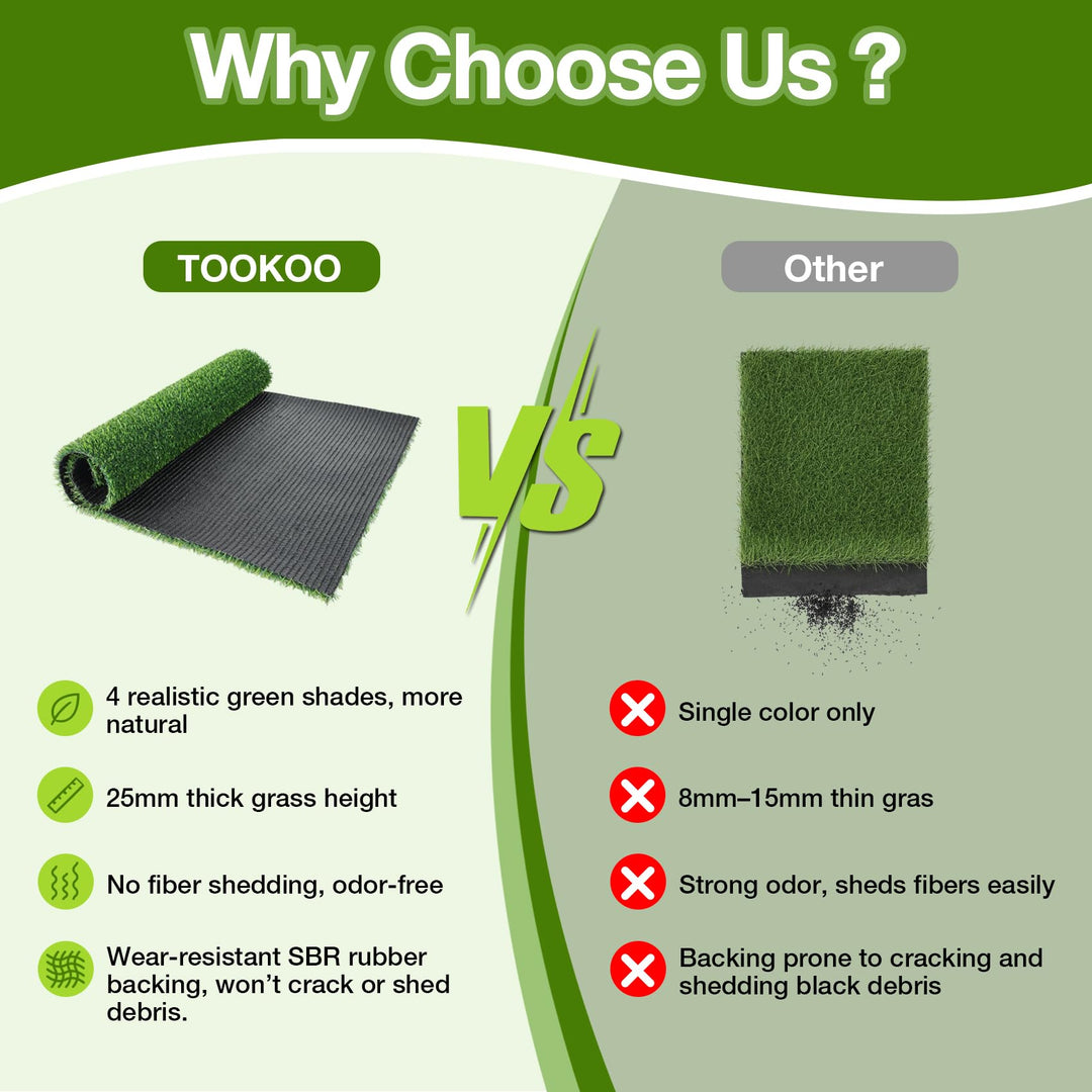 TOOKOO 2 Pack Fake Grass Pee Pad for Dogs Potty Training 16"x24"