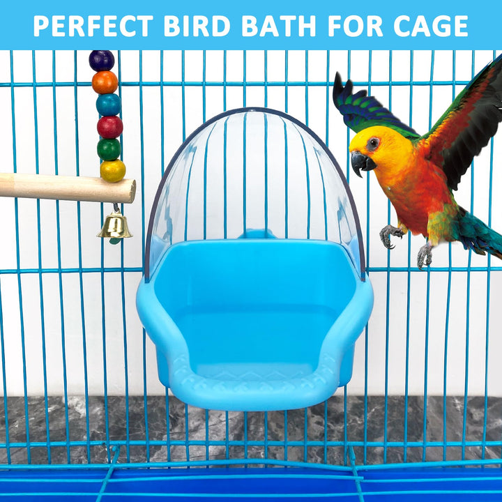 Nobgum Bird Bath Box Hanging Birdbath Toy Parakeet Caged Bathing Tubs