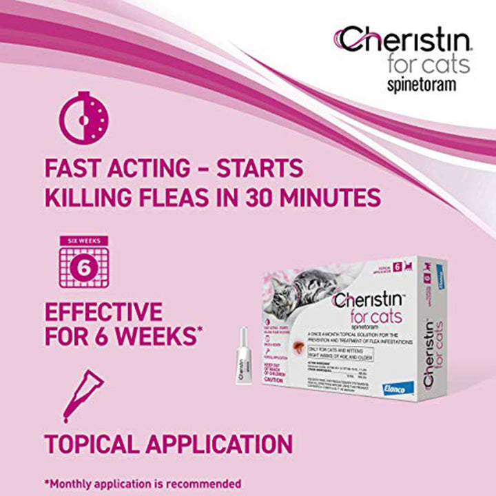 Cheristin Flea Treatment &amp; Prevention for Cats Over, 6ct