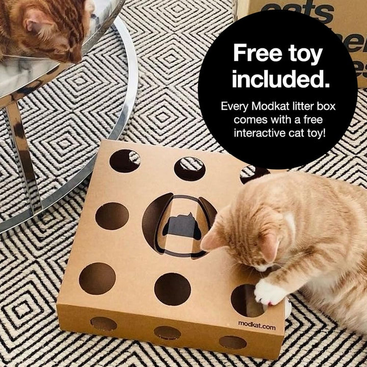 Modkat Top-Entry Cat Litter Box, Leak-Proof, Liner &amp; Scoop, Black