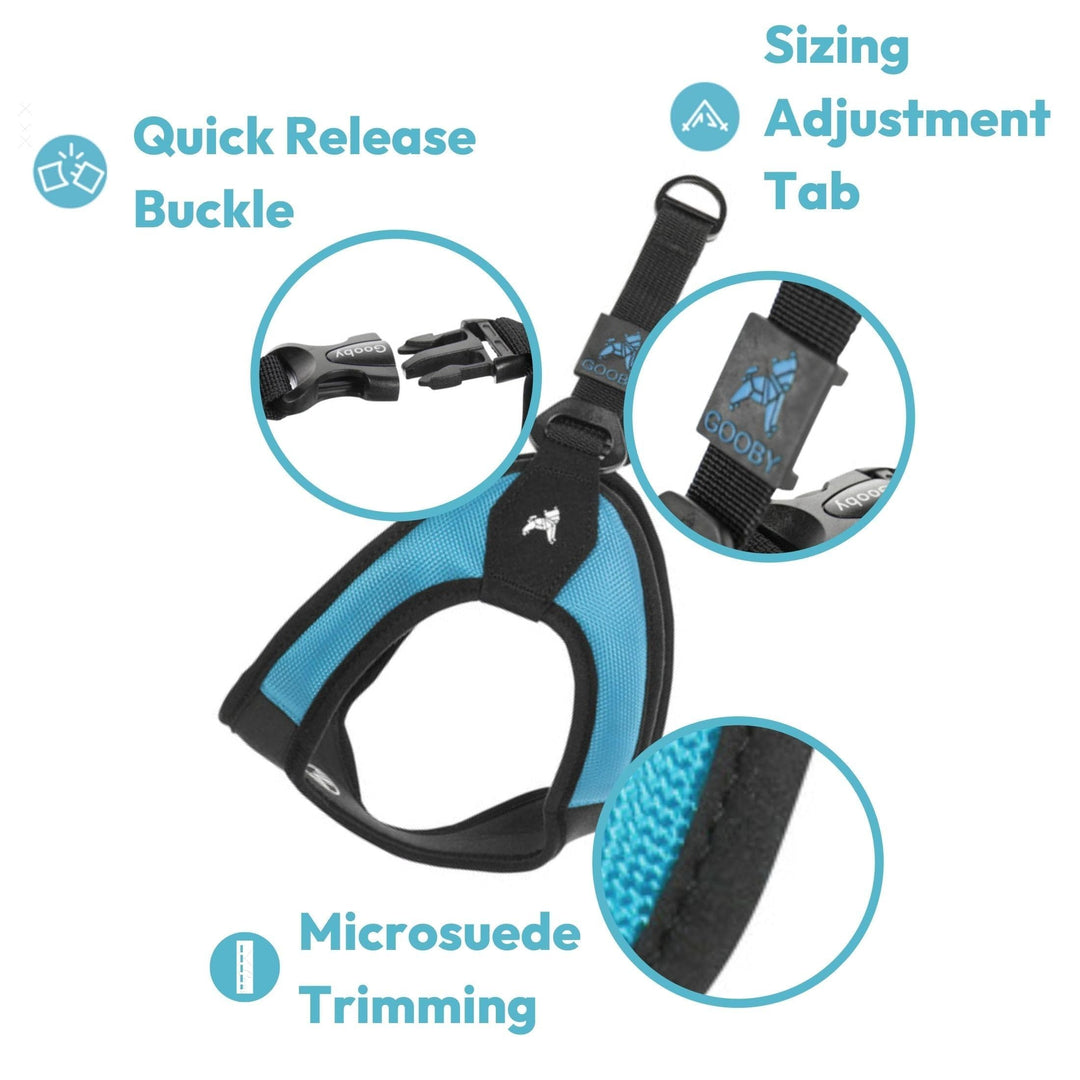 Gooby Escape Free Easy Fit Dog Harness, Step-in, Black, Small