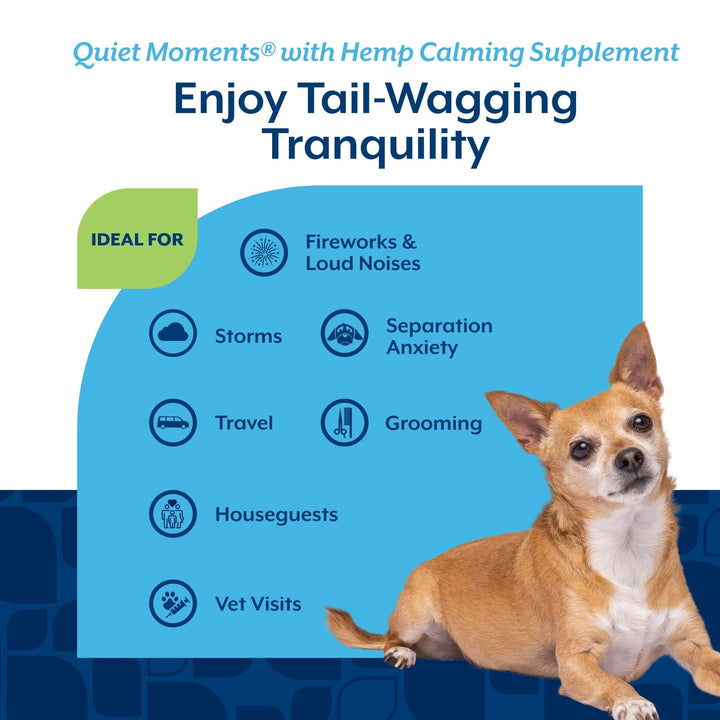 NaturVet Quiet Moments Calming Plus Hemp Dog Supplement - 180 Soft Chews