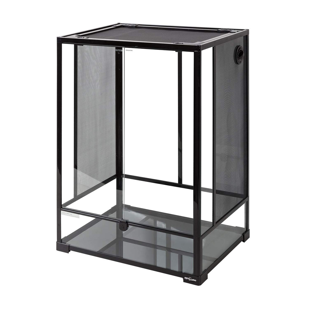 REPTI ZOO 24" x 18" x 36" Reptile Tall Glass Terrarium Rainforest Habitat Double Hinge Door with Screen Ventilation 67 Gallon Reptile Terrarium Easy Assembly