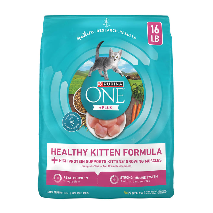 Purina ONE High Protein Natural Kitten Dry Cat Food, 16 lb Bag