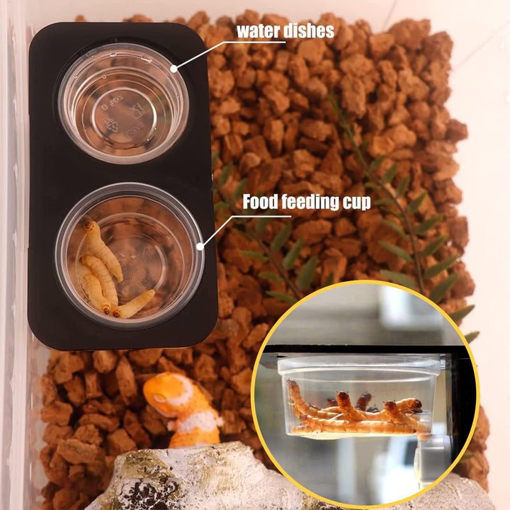 YOJOR 0.5oz Crested Gecko Food and Water Feeding Cups, Reptile Feeder Bowls, Plastic Replacement Food Dish for Lizard and Other Small Pet Ledge Accessories (100 pcs)
