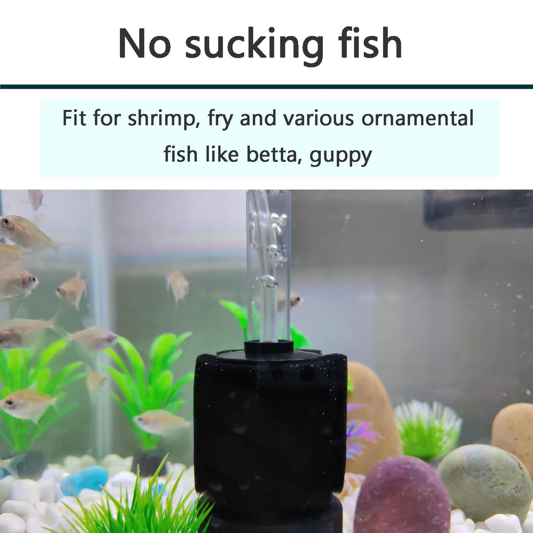 AQUANEAT 3 Pack Aquarium Bio Sponge Filter Breeding Fry Betta Shrimp Nano Fish Tank (Small up to 10Gal)