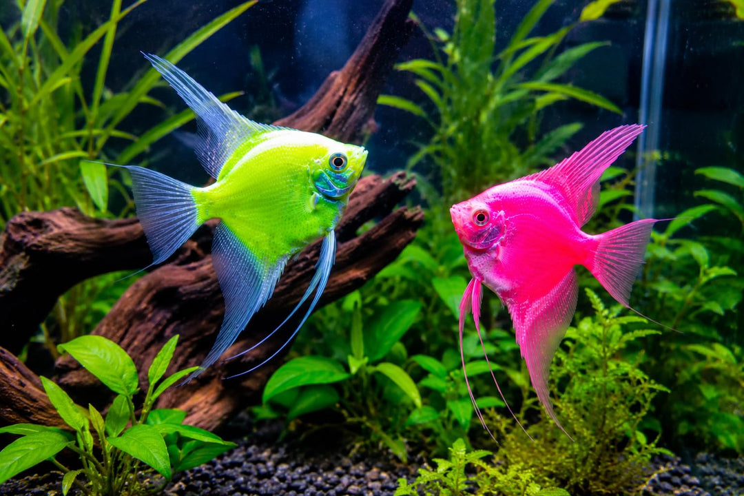 Santboz 2-Pack Starfire Red Green Angelfish Live Fish Freshwater Aquarium Rare Color