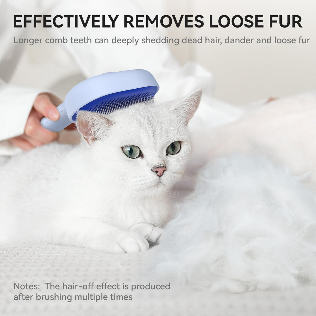 aumuca Skin Friendly Self-Cleaning Slicker Brush for Dogs &amp; Cats, Gentle Pet Grooming Tool for Shedding &amp; Deshedding, Efficient Hair Remover for Long &amp; Short Haired Pets