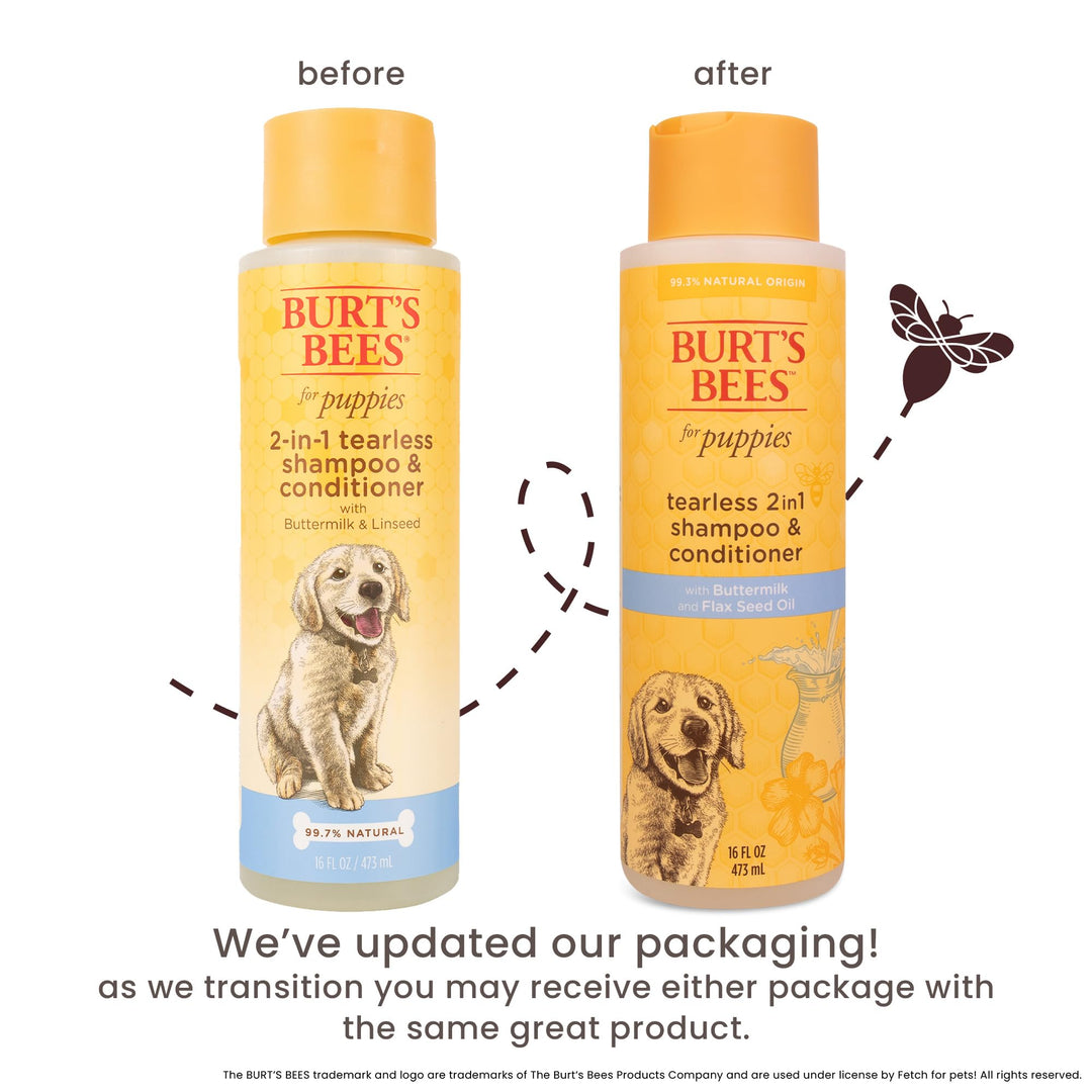 Burts Bees Tearless Puppy Shampoo &amp; Conditioner with Buttermilk, 16 Fl Oz