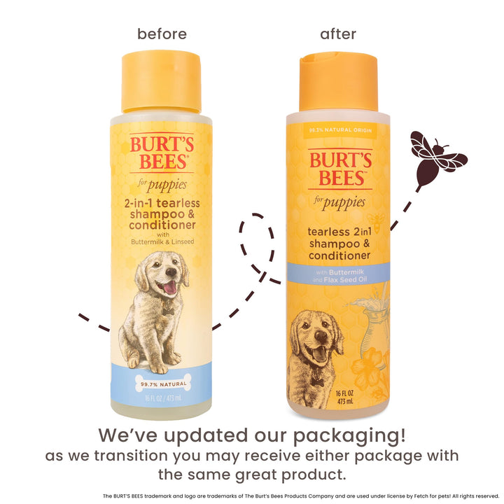 Burts Bees Tearless Puppy Shampoo &amp; Conditioner with Buttermilk, 16 Fl Oz