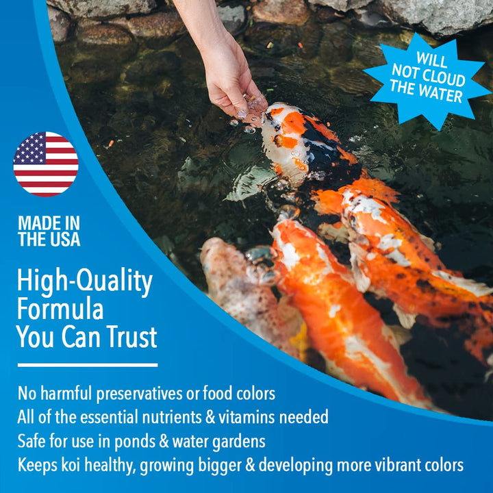 MICROBE-LIFT MLLWGSM Cold Weather Floating Fish Food Pellets with Wheat Germ for Ponds, Water Gardens, and Fountains, for Live Goldfish and Koi, 12 Ounces