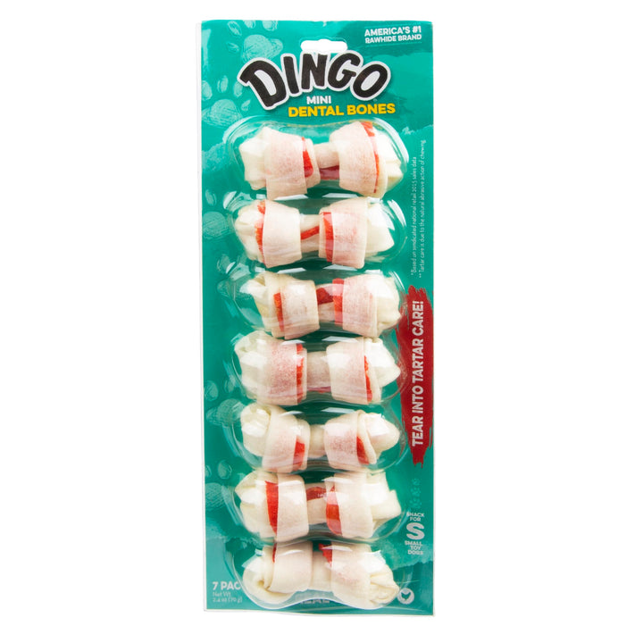 Dingo Mini Dental Bones Dog Treats with Real Chicken for Small Dogs, 7 Ct