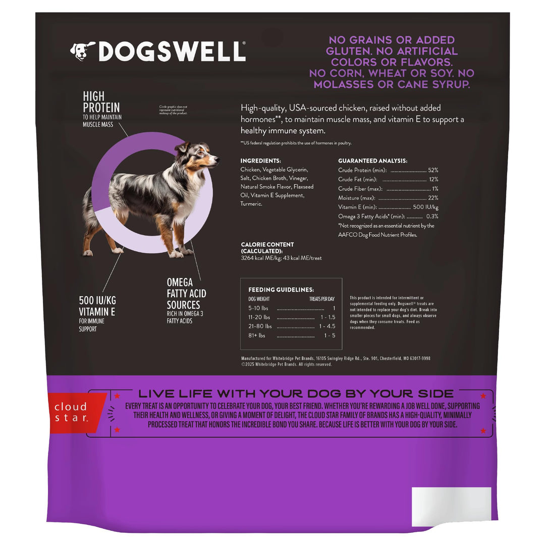 DOGSWELL Immune System Jerky Dog Treats, Chicken Breast, 24 oz Bag
