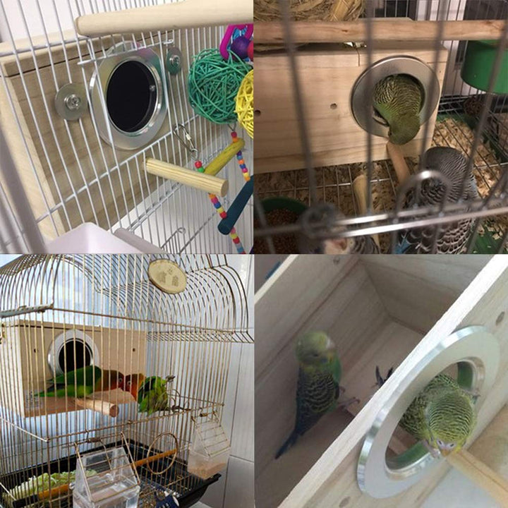 YJJKJ Wood Parakeet Nest Box with Natural Nesting Pads, Breeding Bird Cage House for Lovebirds Cockatiel Parrotlets Budgerigar Small Parrot