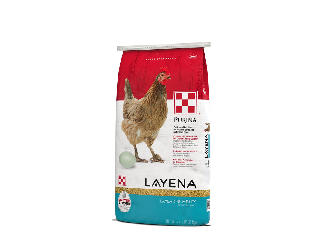 Purina Layena | Nutritionally Complete Layer Hen Feed Crumbles - Chicken Feed | 25 Pound (25 lb) Bag