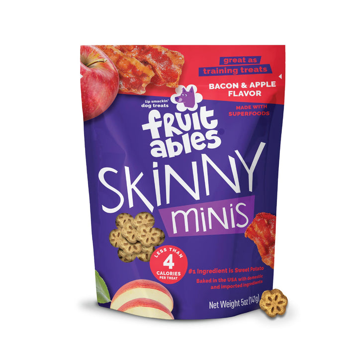 Fruitables Skinny Mini Dog Treats, Training Treats, Bacon &amp; Apple, 5oz