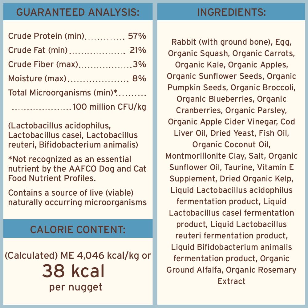 Primal Freeze Dried Raw Cat Food Nuggets, Rabbit, 14 oz